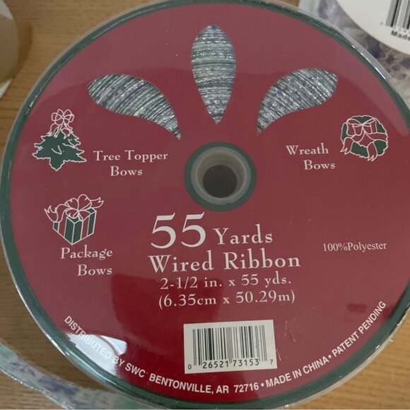 Large Lot of Christmas Holiday Ribbon Set of 12 Some New Some Wired Bows Wreaths - Picture 8 of 8